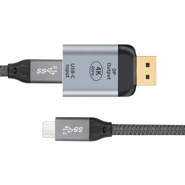 Alt view image 2 of 7 - 10Gbps USB-C Type C Female Source to Displayport DP Sink HDTV Adapter 4K 60hz 1080p for Tablet & Phone & Laptop 100W Cable