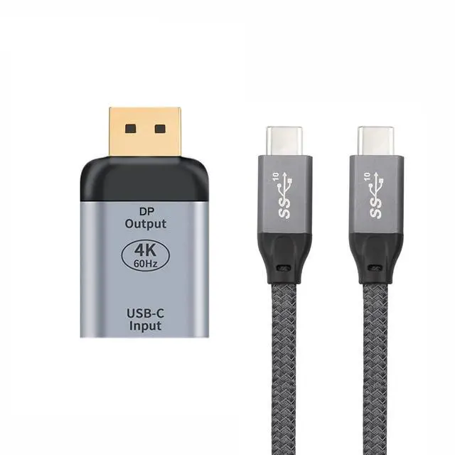 Main image of 10Gbps USB-C Type C Female Source to Displayport DP Sink HDTV Adapter 4K 60hz 1080p for Tablet & Phone & Laptop 100W Cable