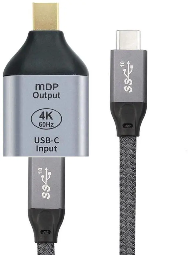 Main image of 10Gbps 100W Cable USB-C Type C Female Source to Mini Displayport DP Sink HDTV Adapter 4K 60hz 1080p for Tablet & Phone & Laptop