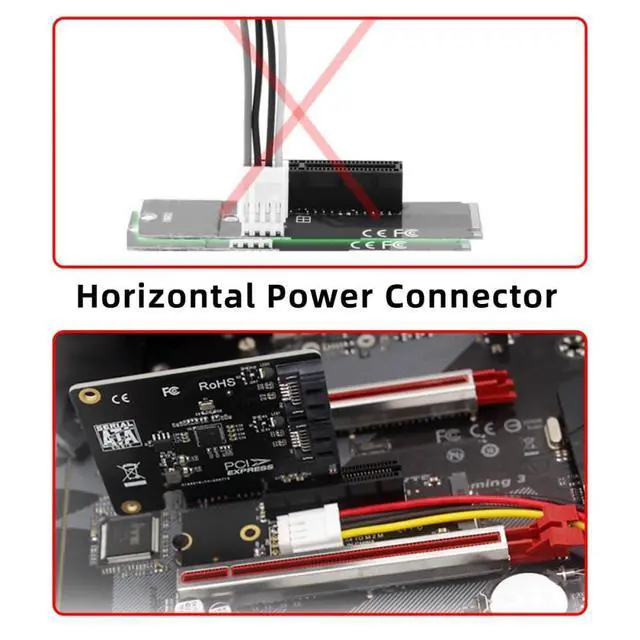 Alt view image 2 of 7 - PCI-E 4.0 NVMe M-Key M.2 NGFF Extender to PCI-E X1 X4 X8 X16 Graphics Card Riser Adapter PCI-Express for M2 2260 2280