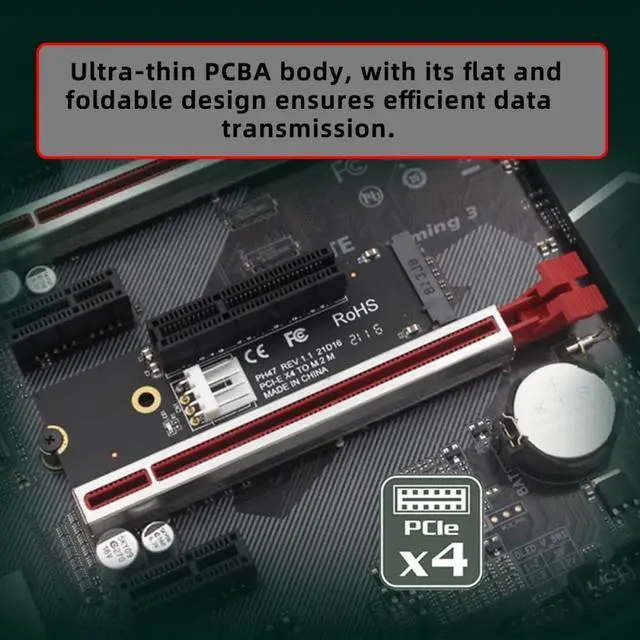 Alt view image 5 of 7 - PCI-E 4.0 NVMe M-Key M.2 NGFF Extender to PCI-E X1 X4 X8 X16 Graphics Card Riser Adapter PCI-Express for M2 2260 2280