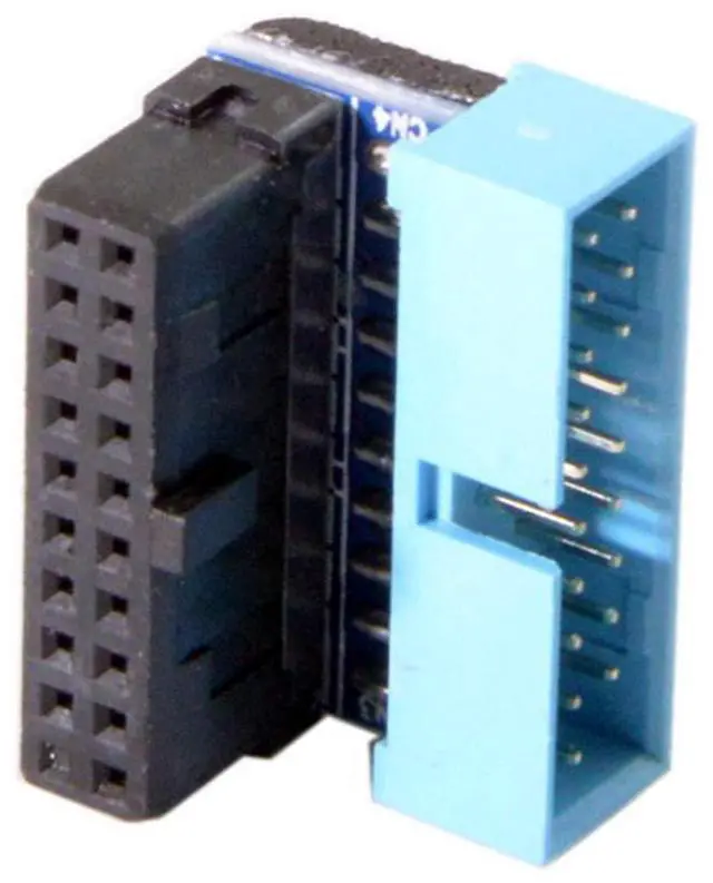 Alt view image 2 of 7 - USB 3.0 20pin Male to Female Extension Adapter Up Down Angled 90 Degree for Motherboard Mainboard (Down Angled)