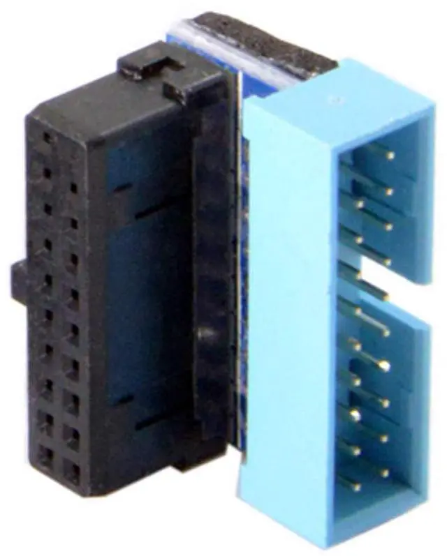 Main image of USB 3.0 20pin Male to Female Extension Adapter Up Down Angled 90 Degree for Motherboard Mainboard (UP Angled)