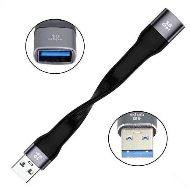 Alt view image 2 of 7 - USB 3.1 Type A Female to USB3.0 Type A Male Extension Flat Slim FPC 10Gbps Data Cable 13cm for Laptop & Desktop
