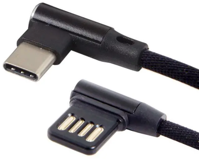 Main image of USB-C 3.1 Type-C to Left Right Angled 90 Degree USB 2.0 Data Cable with Sleeve for Tablet & Phone 15cm (USB-C 3.1 Type-C)