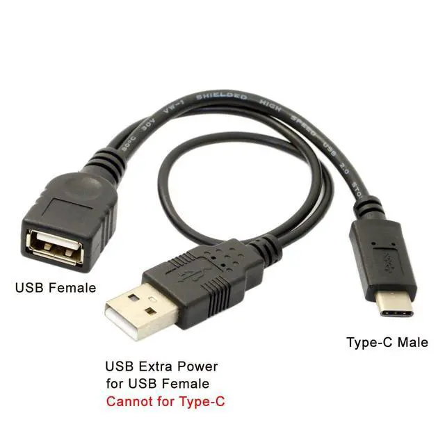 Alt view image 5 of 7 - USB-C Type-C USB 3.1 to USB 2.0 Female OTG Data Cable with Power for Cell Phone Pro