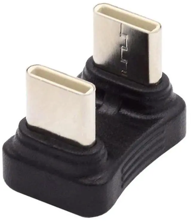 Main image of 480Mbps USB-C Type C Male to Male Coupler Extender Power Data Adapter Opposite U Shape Back Angled for Power Bank Phone Laptop