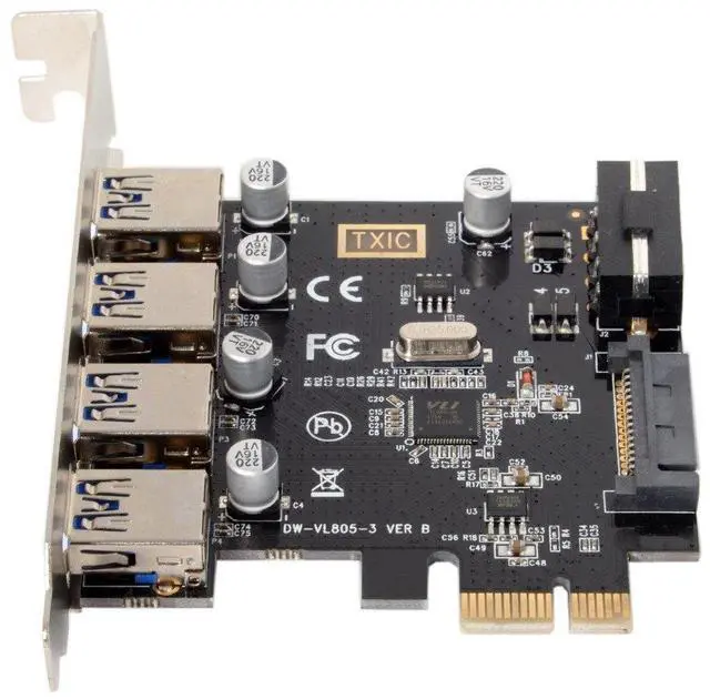 Main image of U3-038 4 Ports PCI-E to USB 3.0 HUB PCI Express Expansion Card Adapter 5Gbps for Motherboard