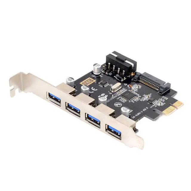 Alt view image 7 of 7 - U3-038 4 Ports PCI-E to USB 3.0 HUB PCI Express Expansion Card Adapter 5Gbps for Motherboard