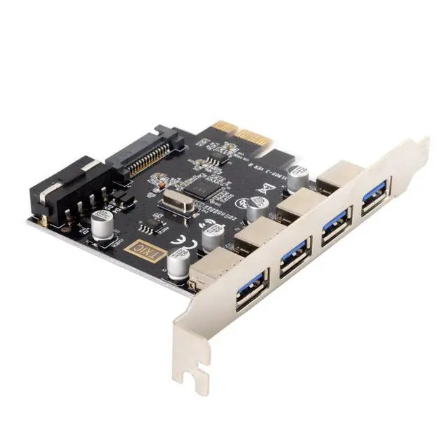 Alt view image 6 of 7 - U3-038 4 Ports PCI-E to USB 3.0 HUB PCI Express Expansion Card Adapter 5Gbps for Motherboard