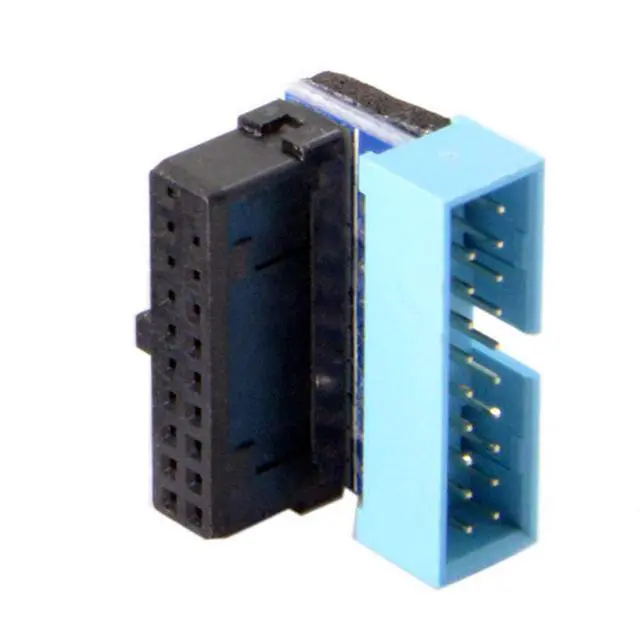 Alt view image 3 of 6 - USB 3.0 20pin Male to Female Extension Adapter Up Down Angled 90 Degree for Motherboard Mainboard (UP Angled)