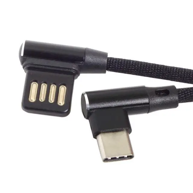 Alt view image 4 of 6 - USB-C 3.1 Type-C to Left Right Angled 90 Degree USB 2.0 Data Cable with Sleeve for Tablet & Phone 15cm (USB-C 3.1 Type-C)