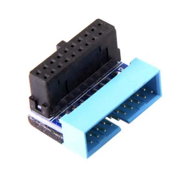 Alt view image 4 of 6 - USB 3.0 20pin Male to Female Extension Adapter Up Down Angled 90 Degree for Motherboard Mainboard (UP Angled)