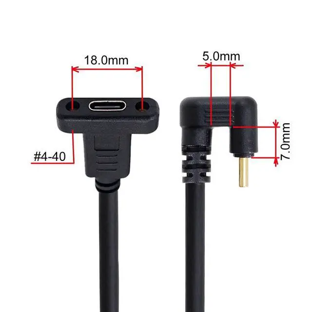 Alt view image 4 of 7 - 360 Degree U Shape Back Angled USB-C USB 3.1 Type C Male to Female Extension Data Cable 30cm