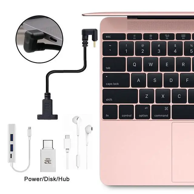 Alt view image 5 of 7 - 360 Degree U Shape Back Angled USB-C USB 3.1 Type C Male to Female Extension Data Cable 30cm