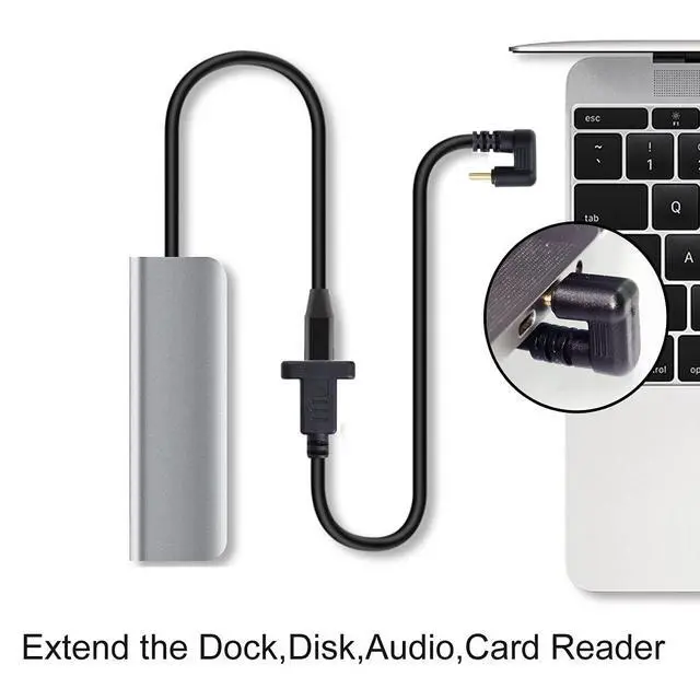 Alt view image 7 of 7 - 360 Degree U Shape Back Angled USB-C USB 3.1 Type C Male to Female Extension Data Cable 30cm