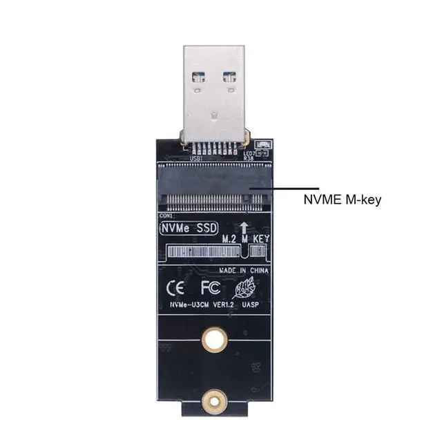 Alt view image 6 of 7 - USB 3.1 Gen2 10Gbps to NVME PCI-E M-Key Solid State Drive External Enclosure 2230/2242mm