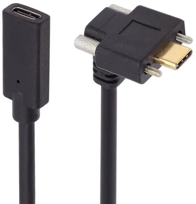 Main image of Up Angled 10Gbps USB 3.1 USB-C Type C Extension Data Screw Locking Cable Male to Female for Realsense Camera VR Quest Link
