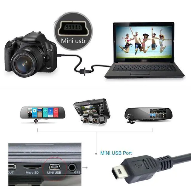 Alt view image 7 of 7 - 5pin Mini USB 5pin Male to USB B Female Panel Mount Type Cable 20cm with Screws