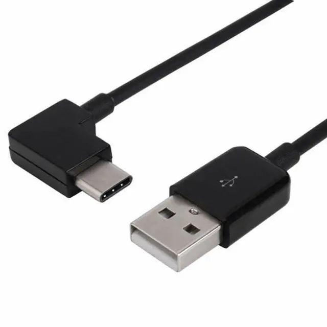 Alt view image 2 of 7 - 2m Right Angled USB 3.1 Type C USB-C to USB 2.0 Cable for Tablet & Mobile Phone Black (200cm)