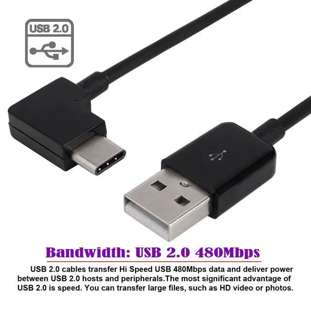 Alt view image 3 of 7 - 20cm Right Angled Type C USB-C to USB 2.0 Cable 90 Degree Connector for Tablet & Mobile Phone