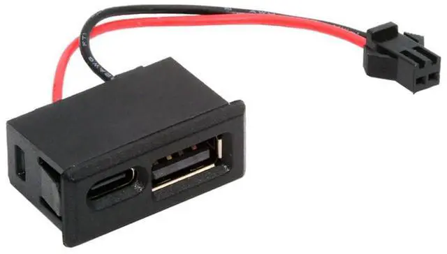 Main image of DC 5V Power DIY OEM Type-C &Type-A Female Socket Horizontal to 2Pin Header Cable Pitch=2.54mm Latch Mount Type