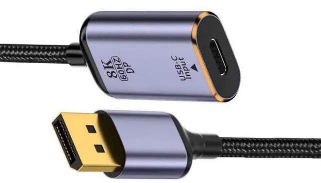 Main image of USB-C Type C Female Source to DP 1.4 Displayport Sink HDTV Cable 8K@60hz 4K@120hz for Tablet Phone Laptop