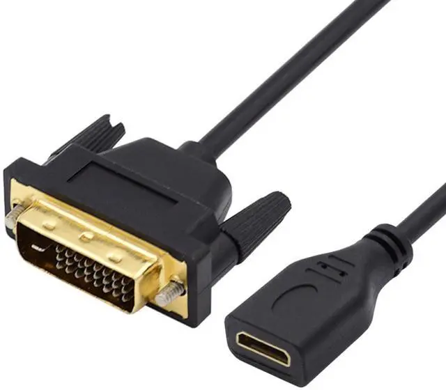 Main image of UHD 4K DVI 24+1 to Mini HDMI 1.4 Type C Male to Female Extension Cable for HDTV Graphics Card Computer