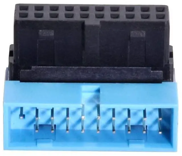 Alt view image 4 of 7 - USB 3.0 20pin Male to Female Extension Adapter Down Angled 90 Degree for Motherboard Mainboard