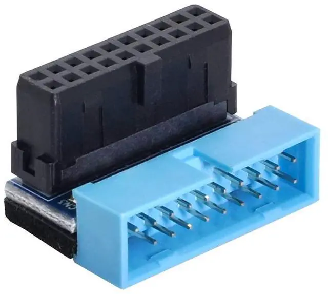 Alt view image 7 of 7 - USB 3.0 20pin Male to Female Extension Adapter Down Angled 90 Degree for Motherboard Mainboard
