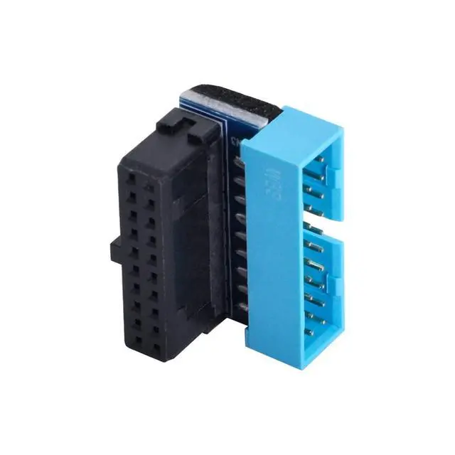 Alt view image 6 of 7 - USB 3.0 20pin Male to Female Extension Adapter Up Angled 90 Degree for Motherboard Mainboard