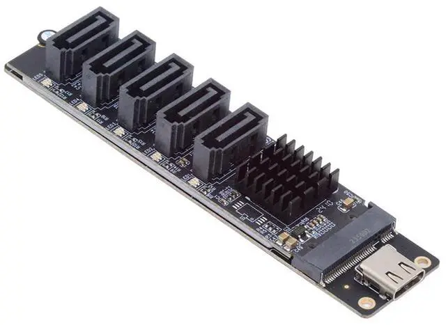 Main image of 10Gbps USB-C 5 Ports Type-C to 6Gbps NGFF B+M Key SATA Adapter Converter PM Port Multiplier Selector JMB575 JMS580