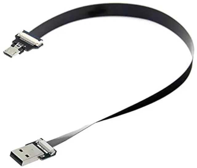 Main image of USB 2.0 Type-A Male to Micro USB 5Pin Male Data Flat Slim FPC Cable for FPV & Disk & Phone 50cm