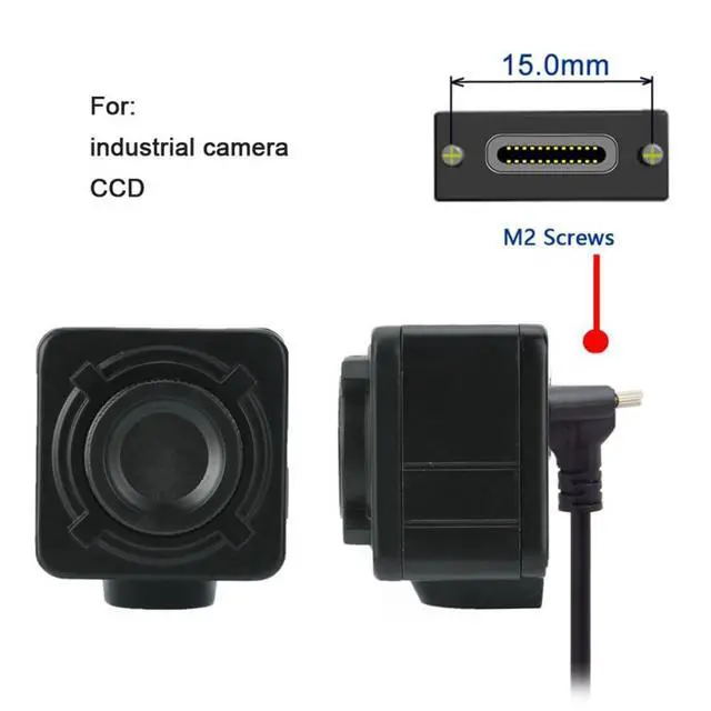 Alt view image 4 of 7 - Down Up Angled USB 3.1 Type-C Dual Screw Locking to Standard USB3.0 Data Cable 90 Degree for Camera (2.0M)
