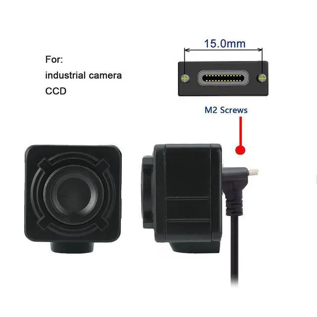 Alt view image 3 of 7 - Down Up Angled USB 3.1 Type-C Dual Screw Locking to Standard USB3.0 Data Cable 90 Degree for Camera 3M