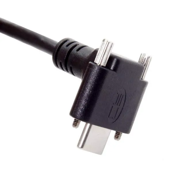 Alt view image 5 of 7 - Down Up Angled USB 3.1 Type-C Dual Screw Locking to Standard USB3.0 Data Cable 90 Degree for Camera 3M