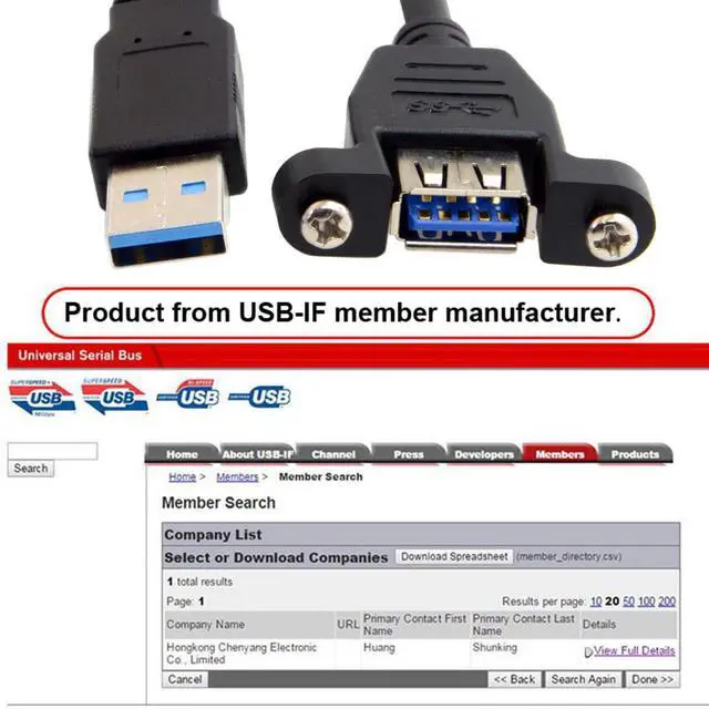 Alt view image 5 of 7 - 5Gbps USB 3.0 Male to Female Type-A Panel Type Header Cable Connector with Screws 30cm