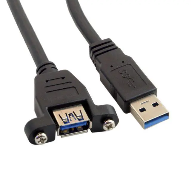 Alt view image 6 of 7 - 5Gbps USB 3.0 Male to Female Type-A Panel Type Header Cable Connector with Screws 50cm
