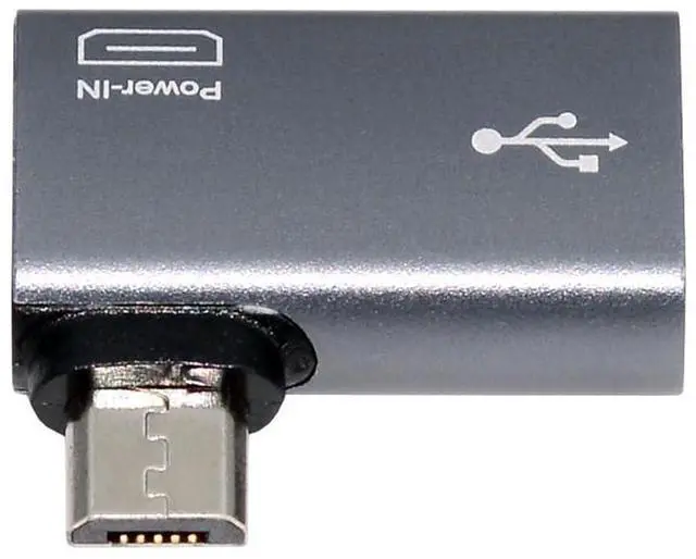 Main image of Micro USB 2.0 to USB Standard Type-A Female OTG Host Adapter Right Angled 90 Degree with Micro USB Power for Phone Tablet