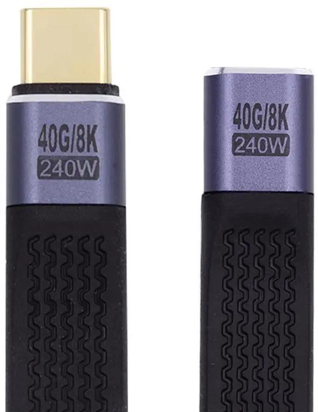 Main image of USB4 40Gbps Extension Straight Cable Male to Female Slim Flat with 240W Power and 8K@60Hz Video 13cm