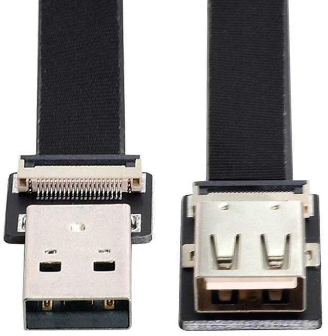 Alt view image 5 of 7 - USB 2.0 Type-A Male to Female Extension Data Flat Slim FPC Cable for FPV & Disk & Scanner & Printer 200CM