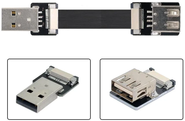 Alt view image 4 of 7 - USB 2.0 Type-A Male to Female Extension Data Flat Slim FPC Cable for FPV & Disk & Scanner & Printer 200CM