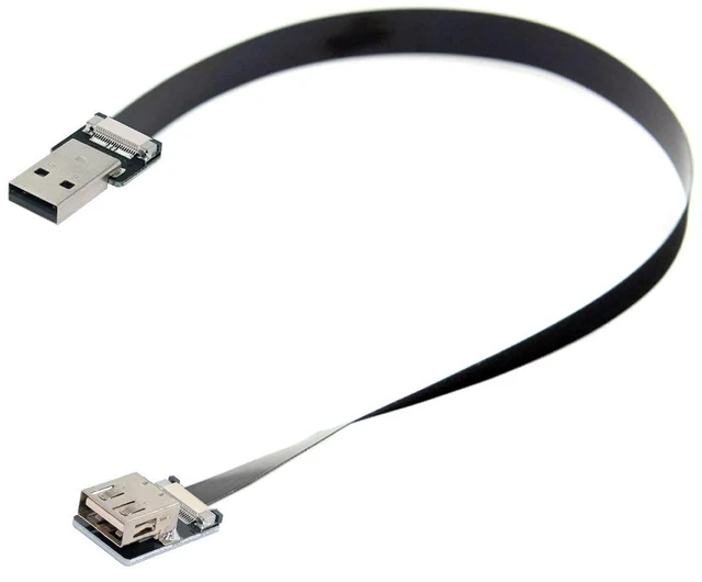 Main image of USB 2.0 Type-A Male to Female Extension Data Flat Slim FPC Cable for FPV & Disk & Scanner & Printer 200CM