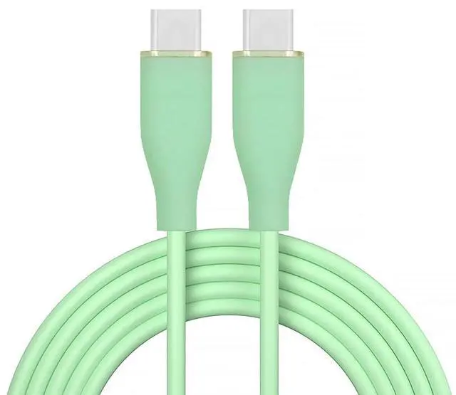 Main image of USB-C Type-C 65W Male to Male 480Mbps Cable Ultra Soft High Flex Hyper Super Flexible Cord Green 2M
