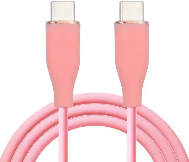 Main image of USB-C Type-C 65W Male to Male 480Mbps Cable Ultra Soft High Flex Hyper Super Flexible Cord Pink 1M