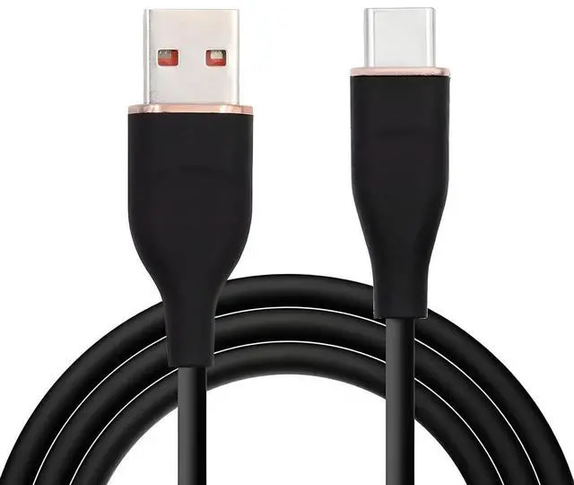 Main image of USB2.0 480bps to USB-C 15W Liquid Silicone Ultra Soft Power Data Cable USB-A Type A Fast Charge for Laptop Tablet Phone Black 2M