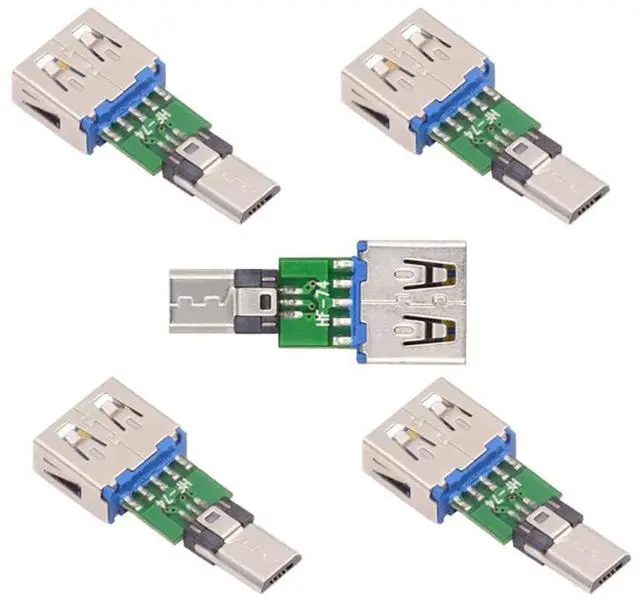 Main image of 5pcs/lot 480Mbps 5Pin Male Connector Micro USB 2.0 to USB Type-A Female OTG Data PCBA Adapter for Tablet Phone
