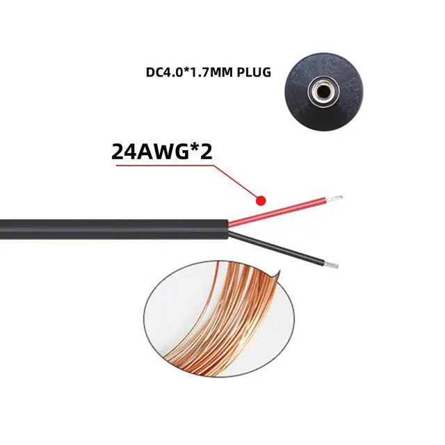 Alt view image 2 of 7 - 2pcs/lot 150cm 24AWG USB 2.0 Male Type-A to 5V DC 4.0x1.7mm DC Power Round Plug Cable
