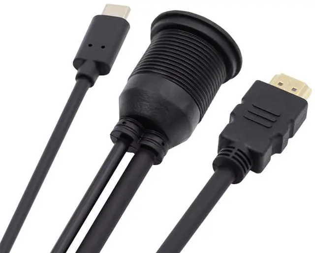 Main image of Left Right Angled USB-C USB 2.0 Type C Male to Female Extension Data Cable with Sleeve for Laptop (Type-C+HDMI)