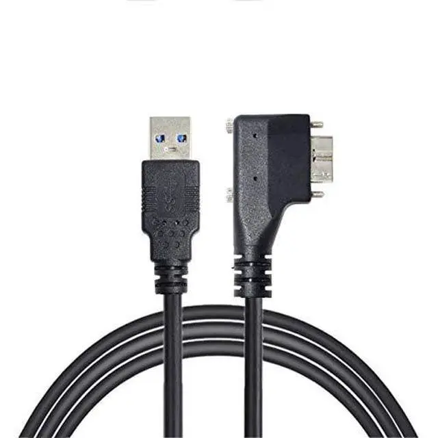 Alt view image 5 of 6 - Dual Screws 90 Degree Left Angled Micro USB Mount to USB3.0 Data Cable for Industrial Camera 1.2M